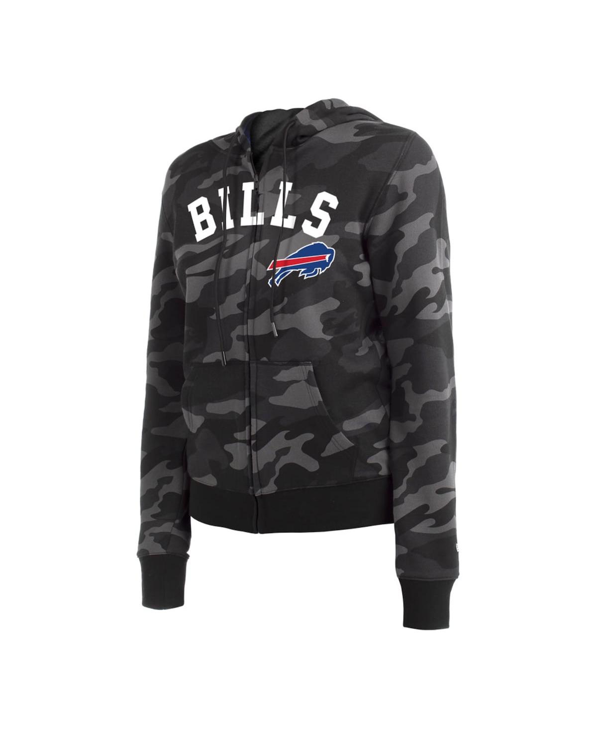 NEW ERA WOMEN'S NEW ERA BLACK BUFFALO BILLS CAMO FULL-ZIP HOODIE 