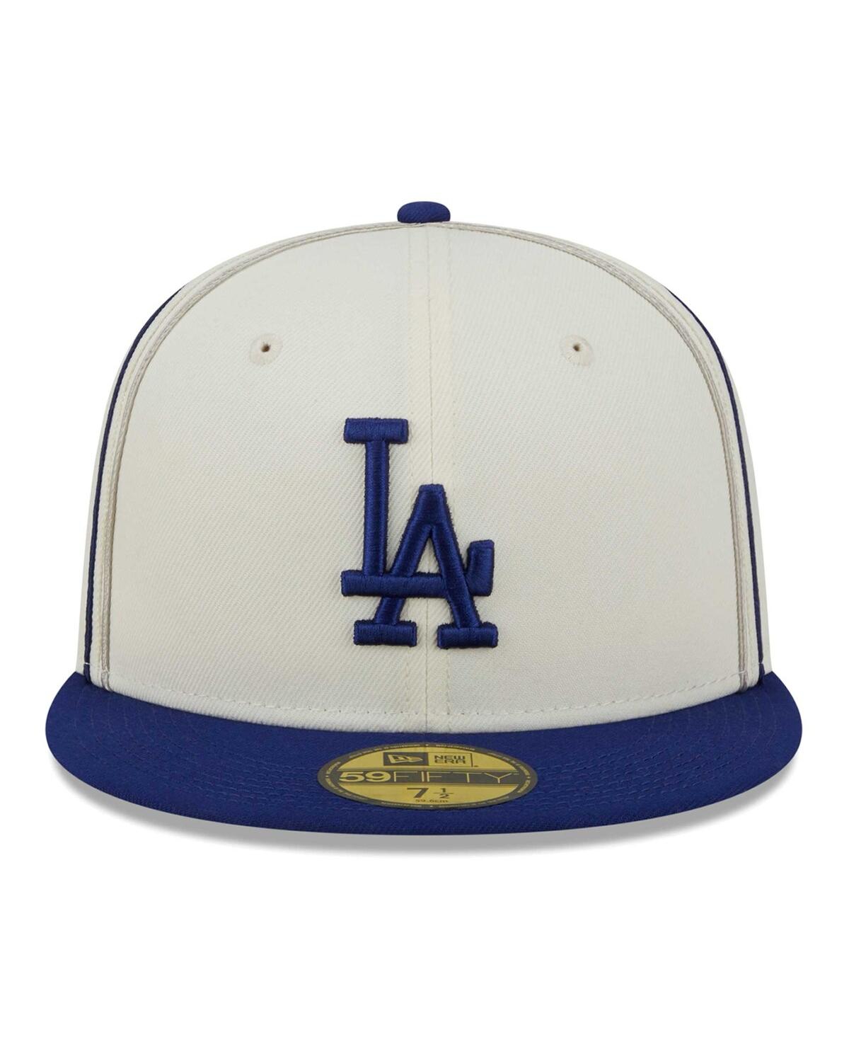 New Era Men's  Cream, Royal Los Angeles Dodgers Chrome Sutash 59fifty Fitted Hat In Cream,royal