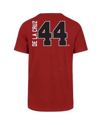 Men's Elly De La Cruz Red Cincinnati Reds Name and Number T-shirt