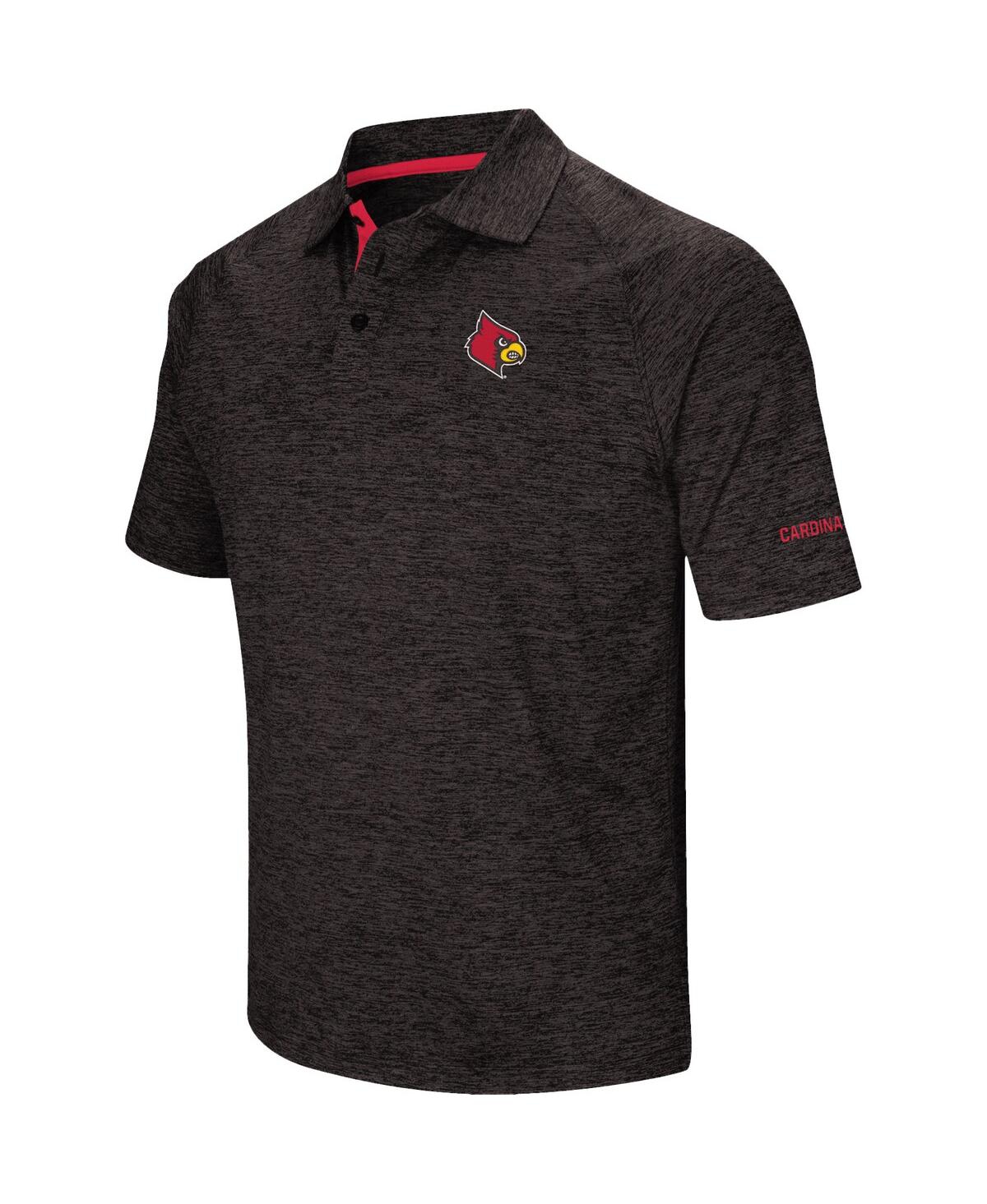 Colosseum Men's  Black Louisville Cardinals Down Swing Polo Shirt