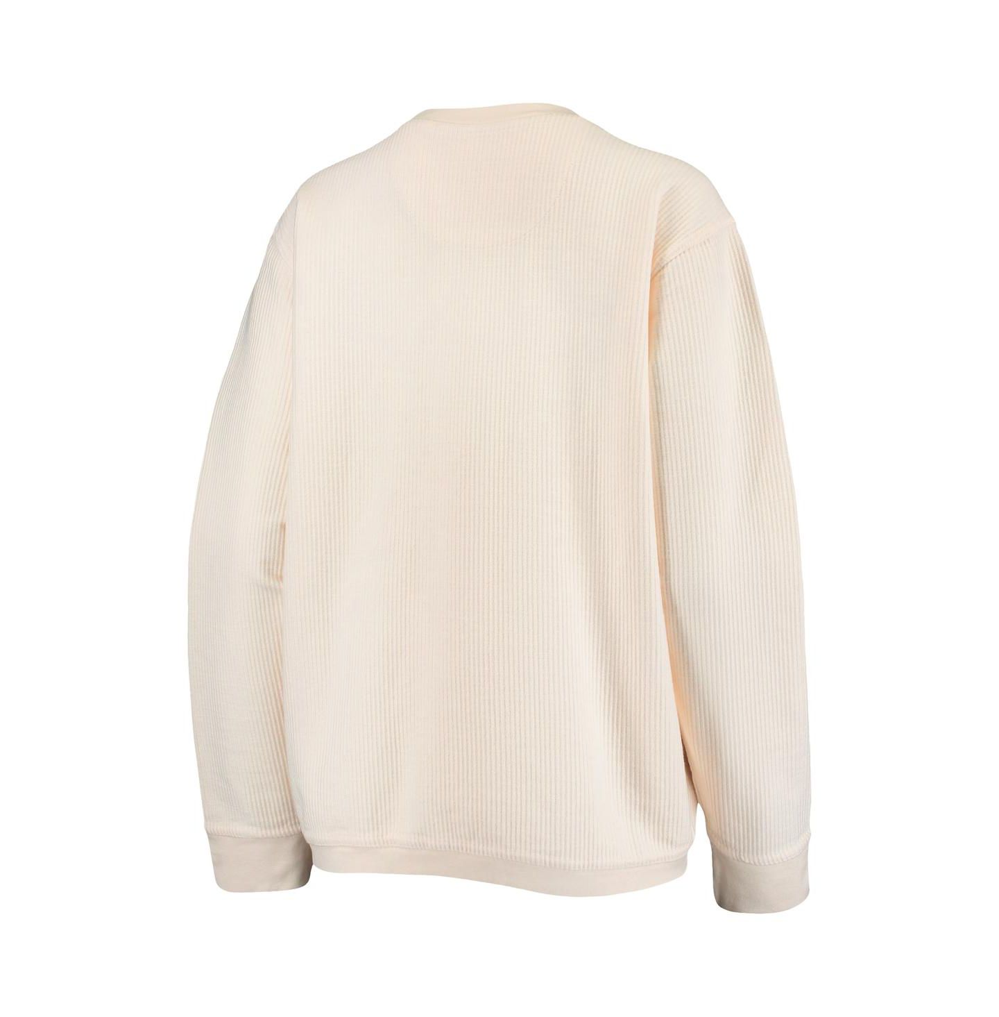 Женская толстовка Pressbox White Clemson Tigers Comfy Cord Vintage-Like Wash Basic Arch Pullover — фото 4