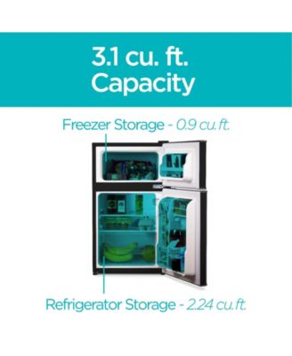 3.1 cu.ft.. 2 Door Ref/Freezer - Black