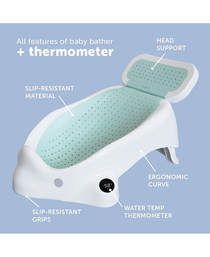 Jool Baby Baby Bather Plus Bath Support with Thermometer for Bathtub