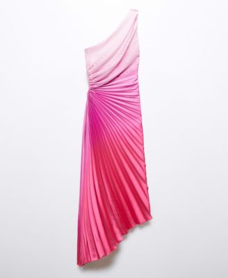 MANGO Women's Asymmetrical Pleated Dress - Macy's