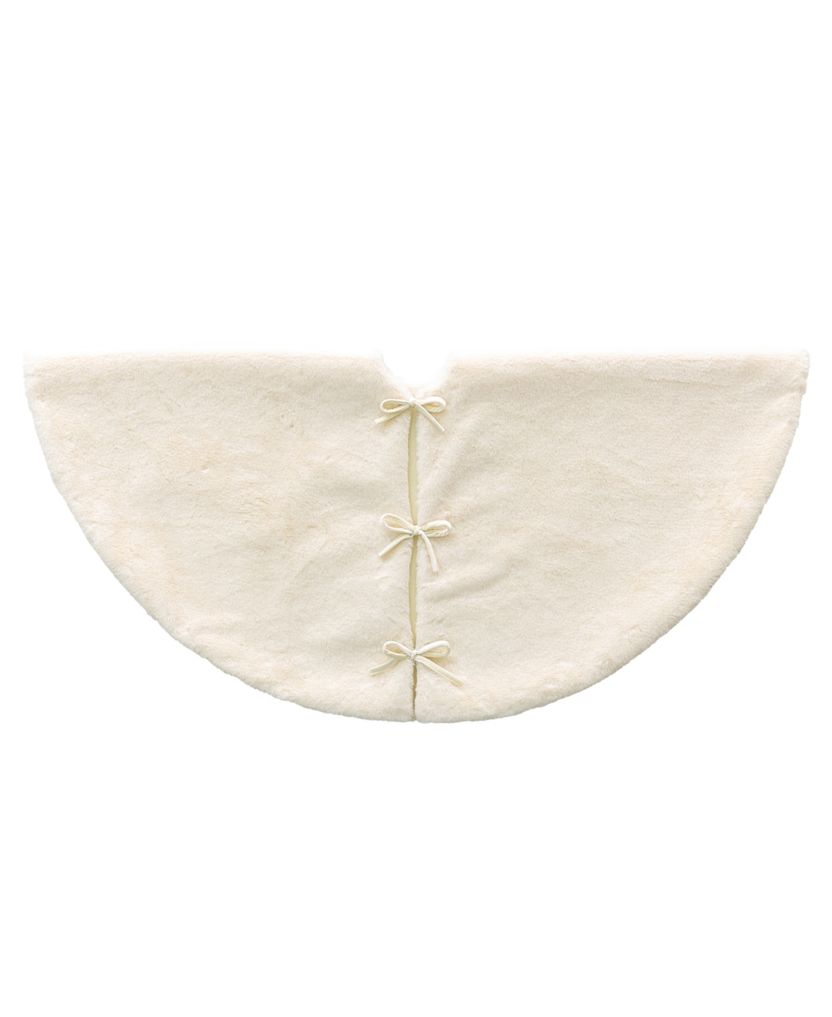 Glitzhome 48" D Faux Fur Christmas Tree Skirt In White