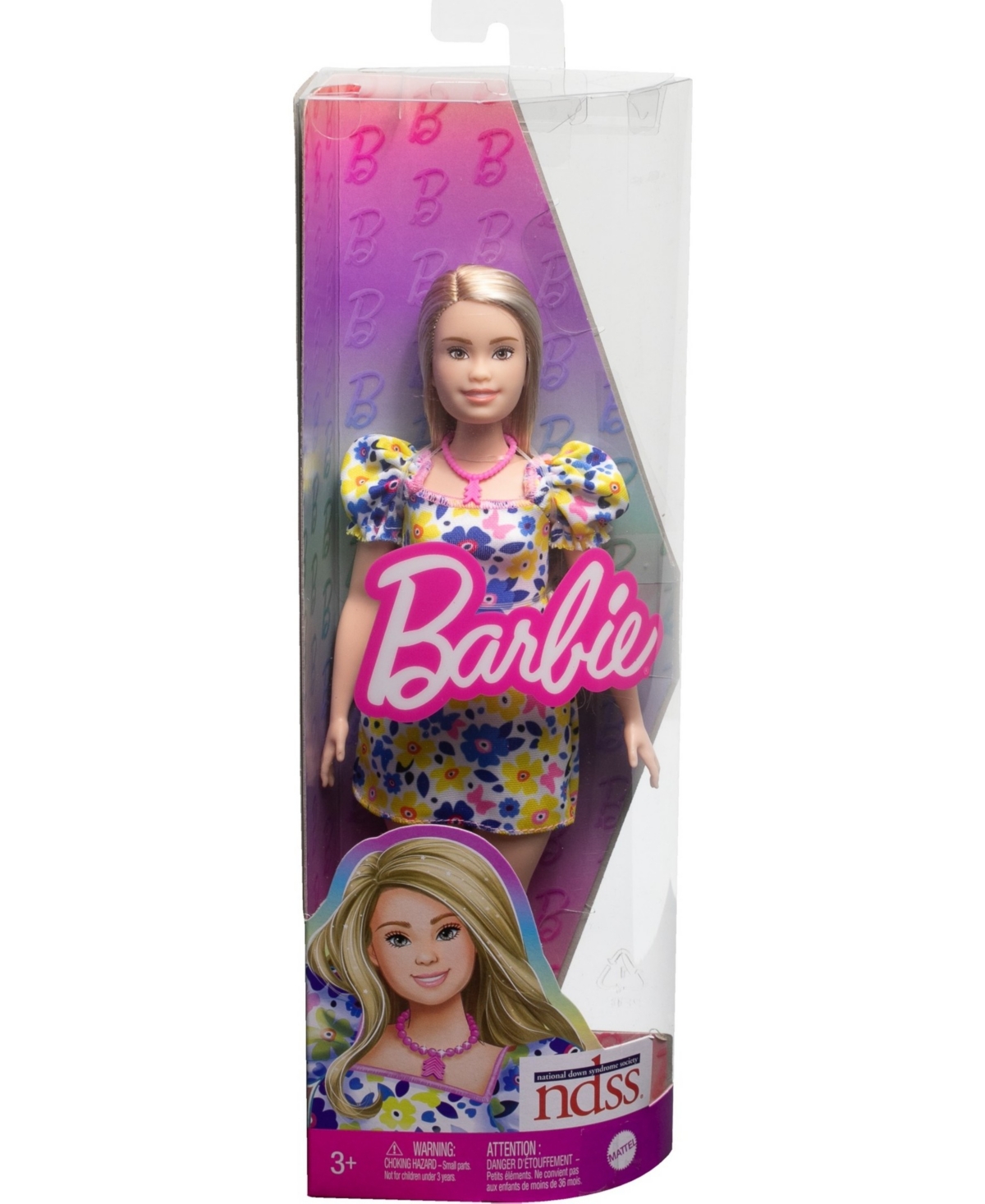 Shop Barbie Fashionistas Doll 208 With  Doll With Down Syndrome Wearing Floral Dress In Multi-color