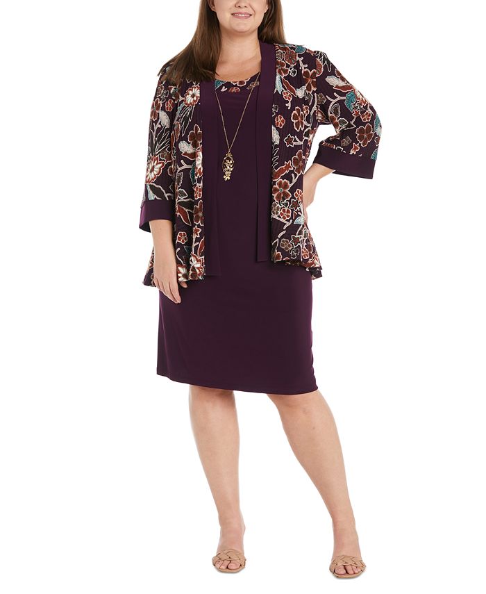 Macy's plus cheap size jacket dresses