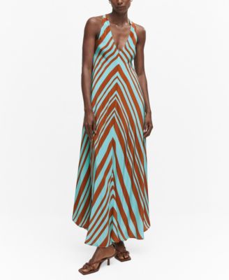 Women's Two-Color Flared Dress