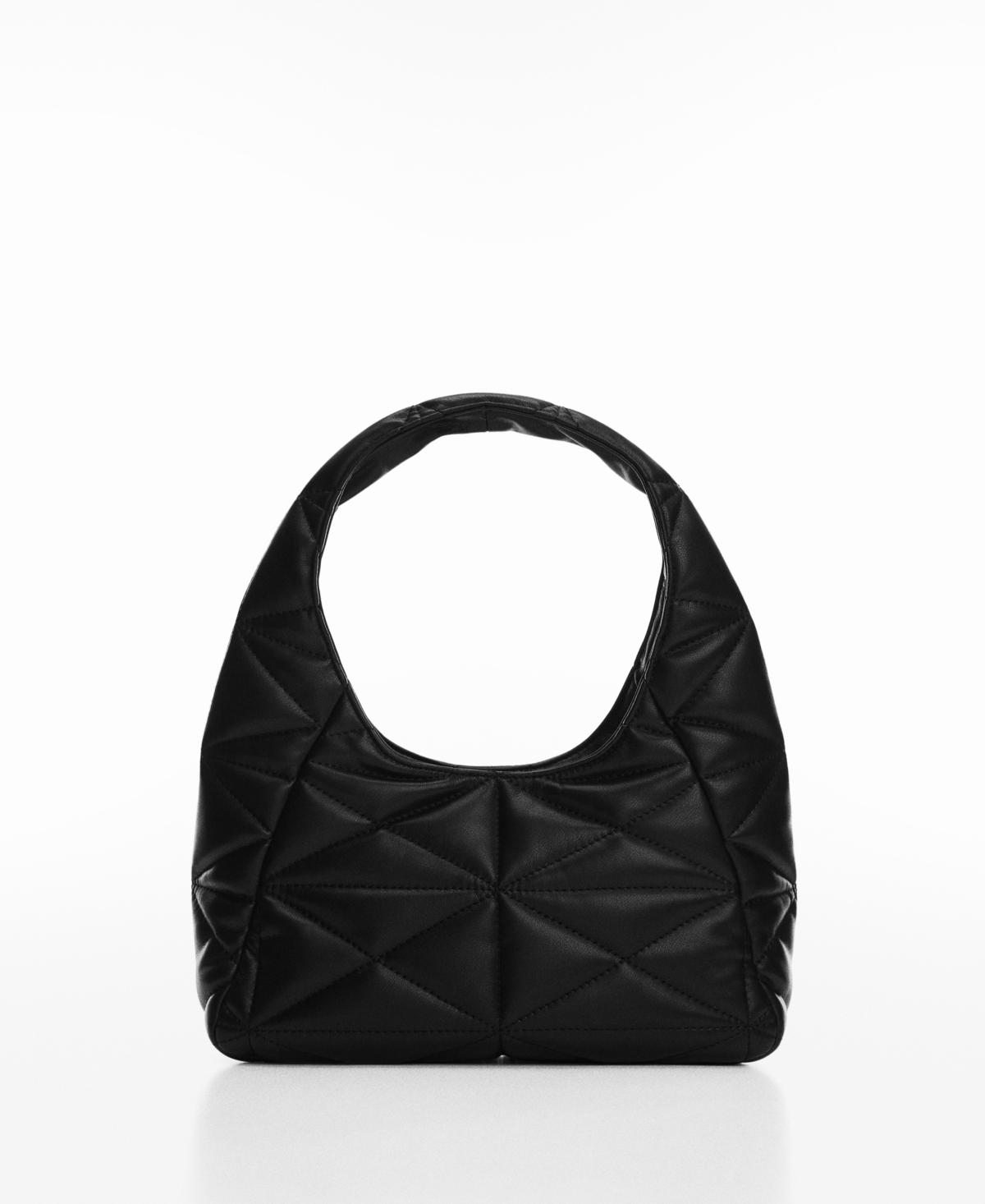 Mango Quilted Shoulder Bag Black In Black
