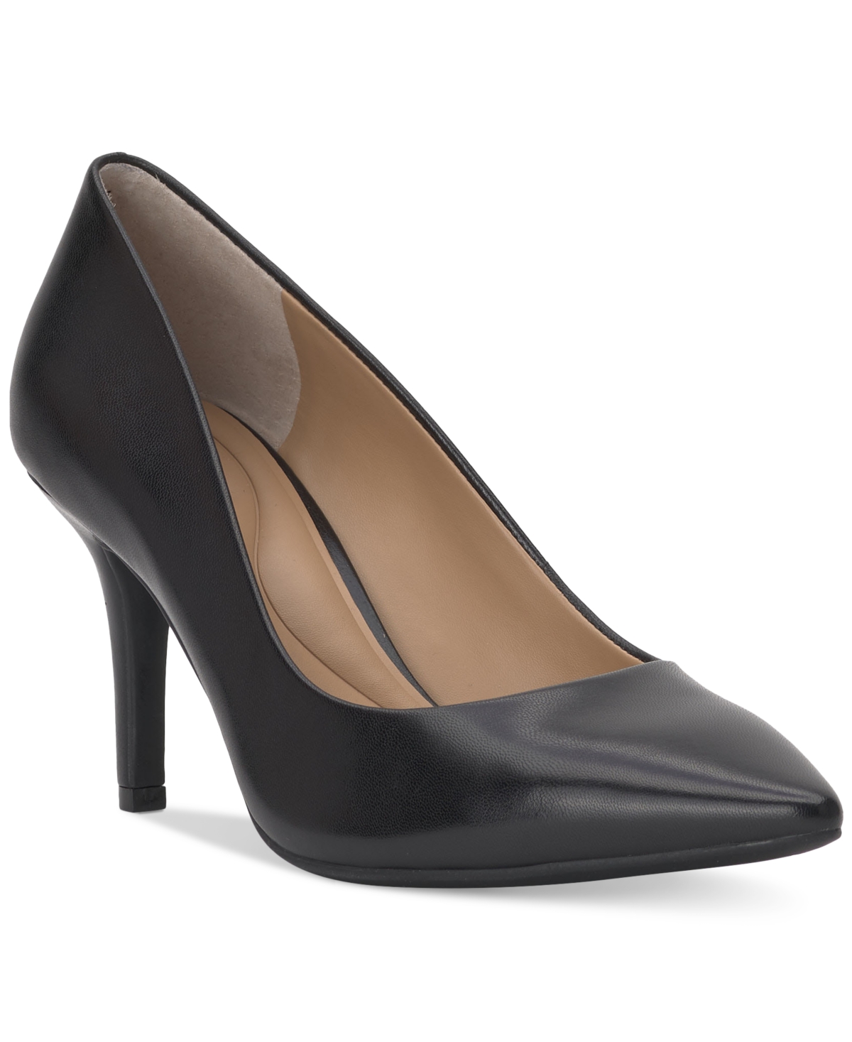 Women's Zitah Pointed Toe Pumps, Created for Macy's - Black Leather