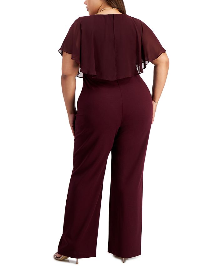 Connected Plus Size Overlay Jumpsuit Macy's