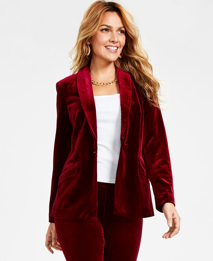 Red Wine Velvet Suit for Women/two Piece Suit/top/womens Suit