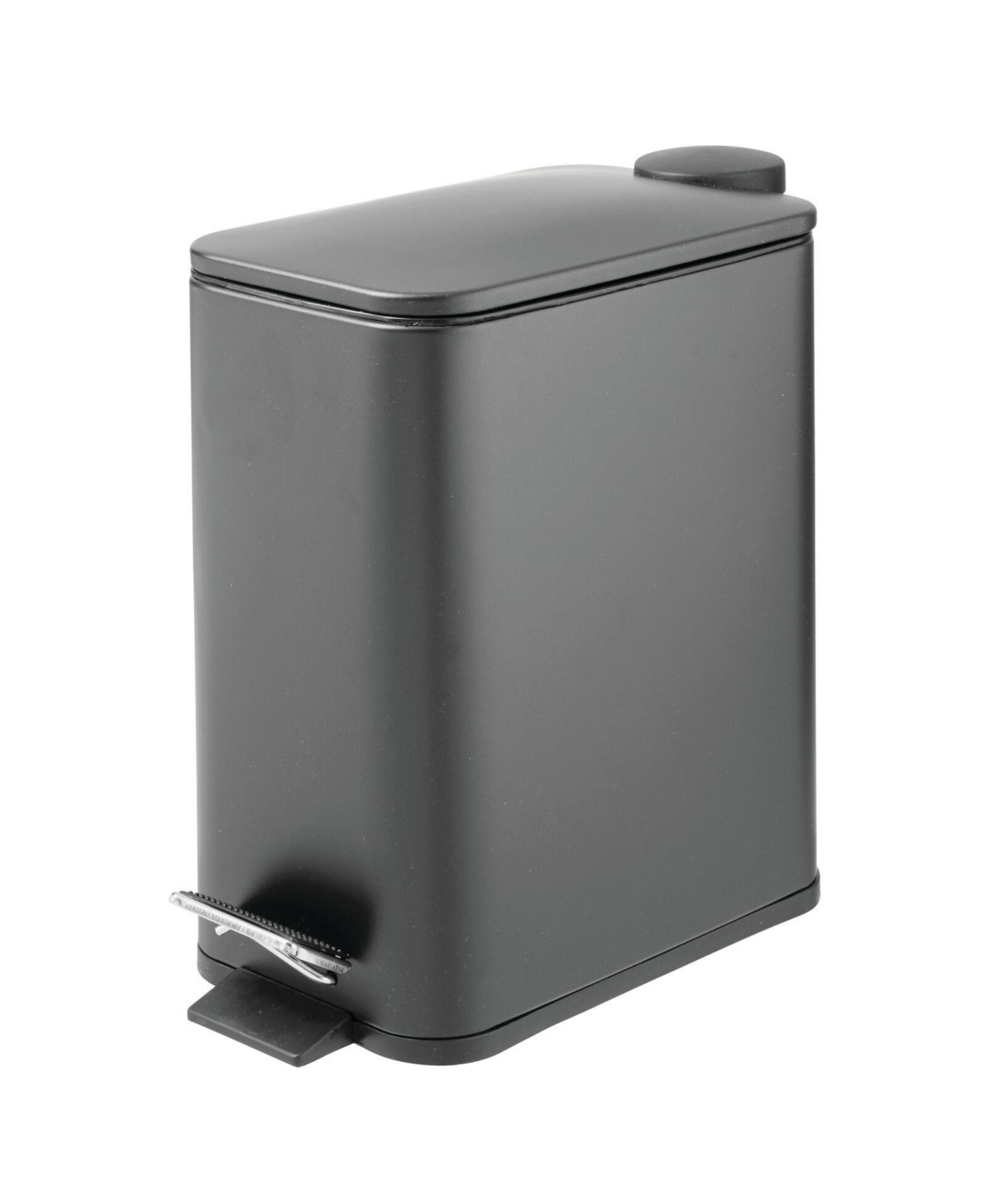 Slim Metal 1.3 Gallon Step Trash Can with Lid/Liner Bucket - Dark Gray - Charcoal