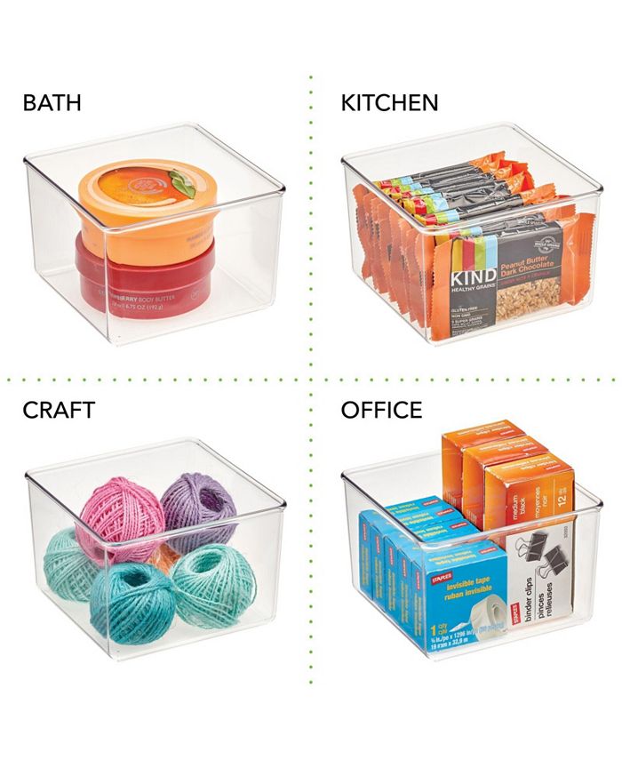 mDesign Plastic Square Drawer Organizer Container Bin for Closets, 4