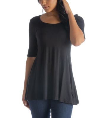 Women's Elbow Sleeve Swing Tunic Top