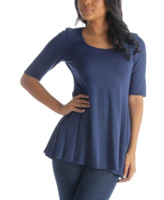 Women's Elbow Sleeve Swing Tunic Top