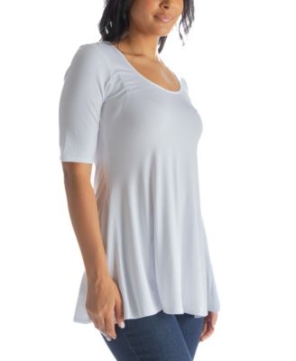 Women's Elbow Sleeve Swing Tunic Top