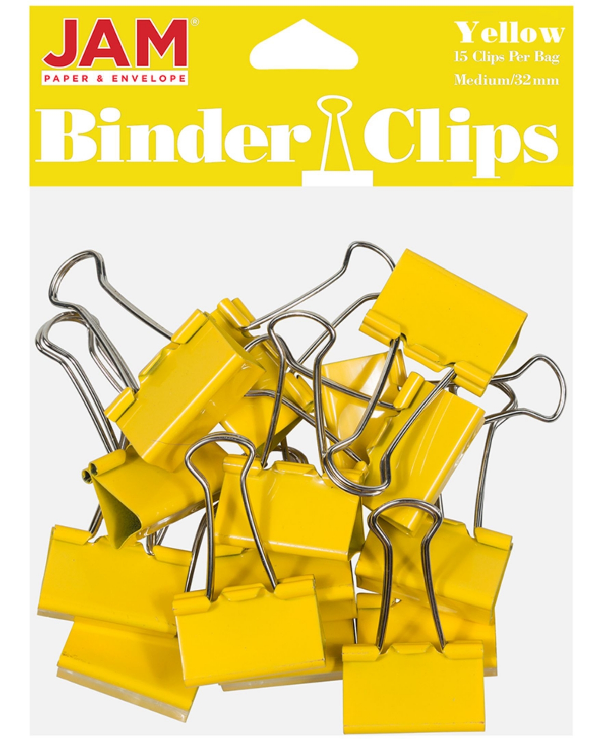 Jam Paper Colorful Binder Clips In Yellow