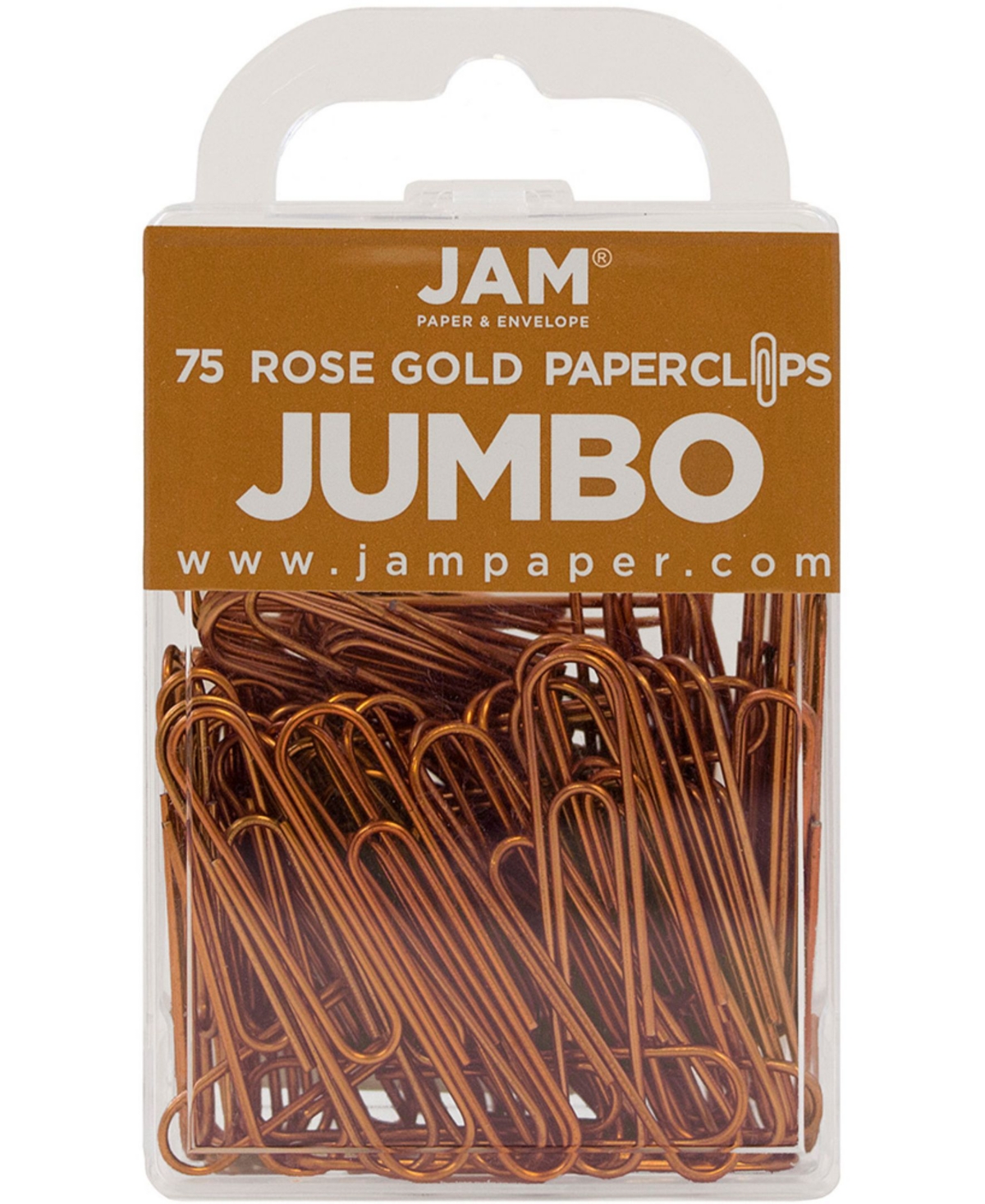 Jam Paper Colorful Jumbo Paper Clips In Rose Gold