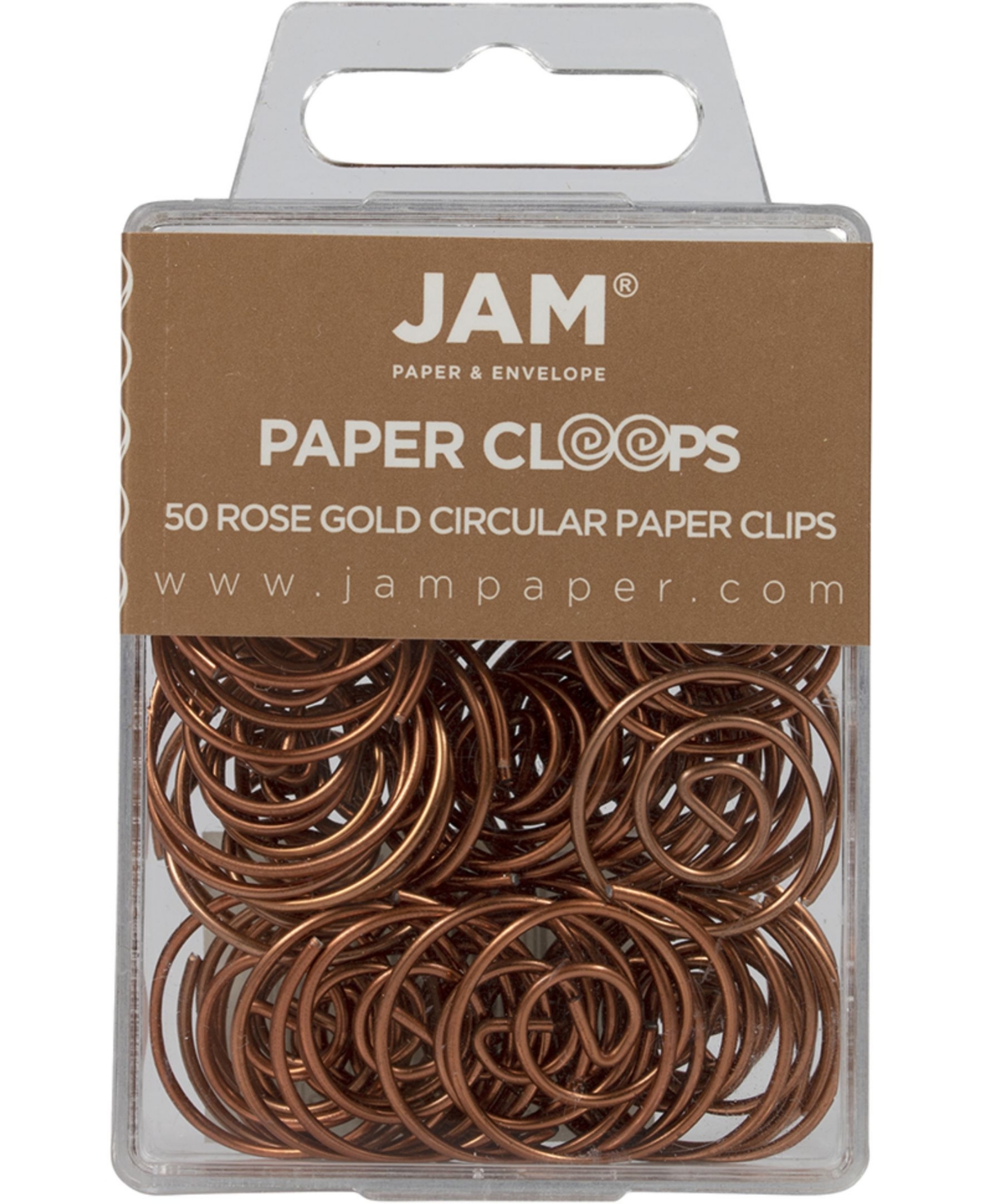 Jam Paper Circular Paper Clips In Rose Gold