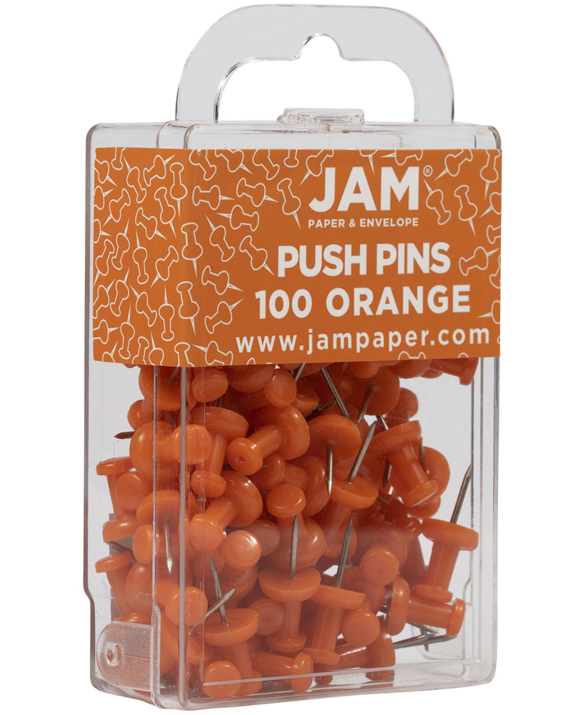 Shop Jam Paper Colorful Push Pins In Orange