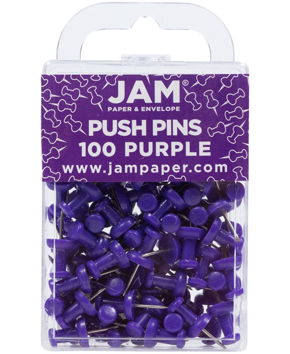 Jam Paper Colorful Push Pins In Purple