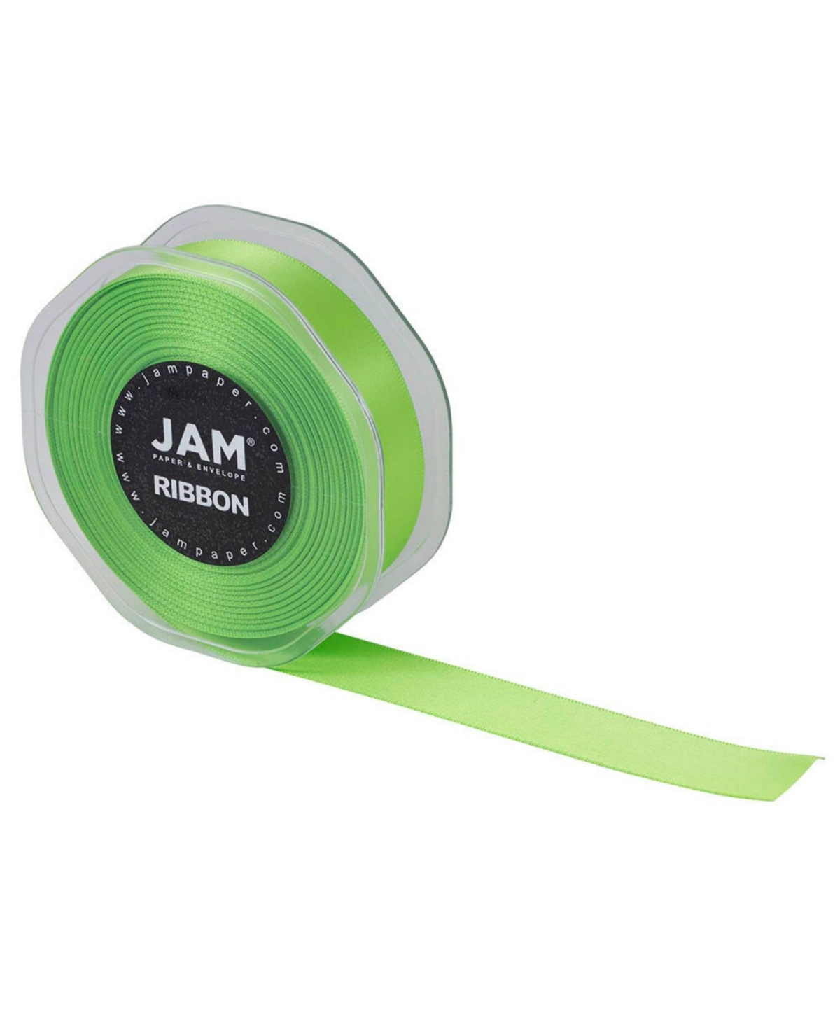 Shop Jam Paper Double Faced Satin Ribbon In Lime Green