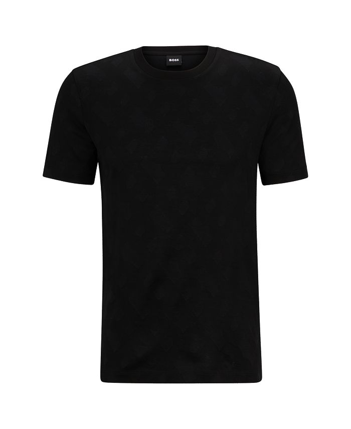 Hugo Boss Men's Monogram Jacquard Regular-Fit T-shirt - Macy's