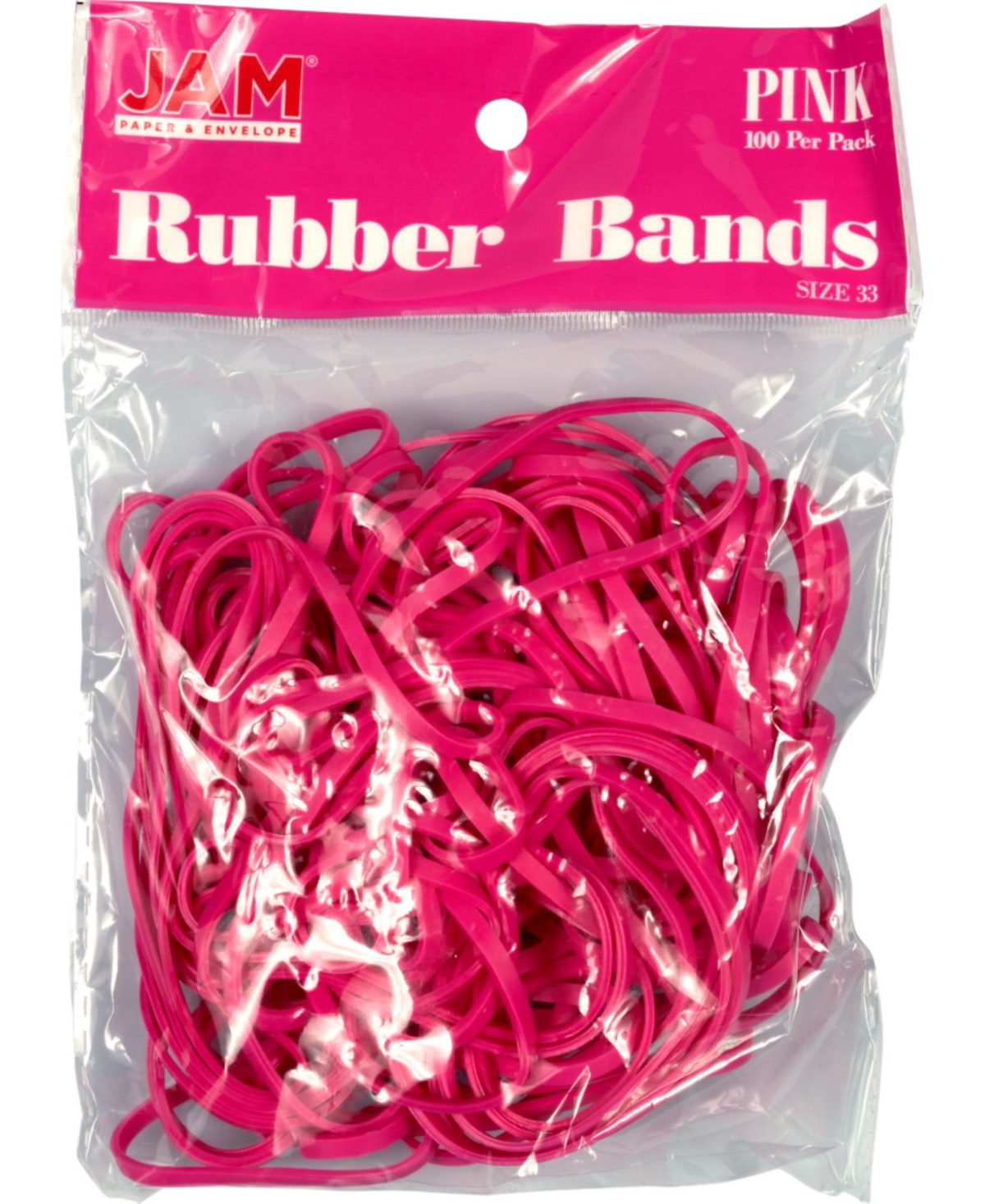 Jam Paper Colorful Rubber Bands In Pink