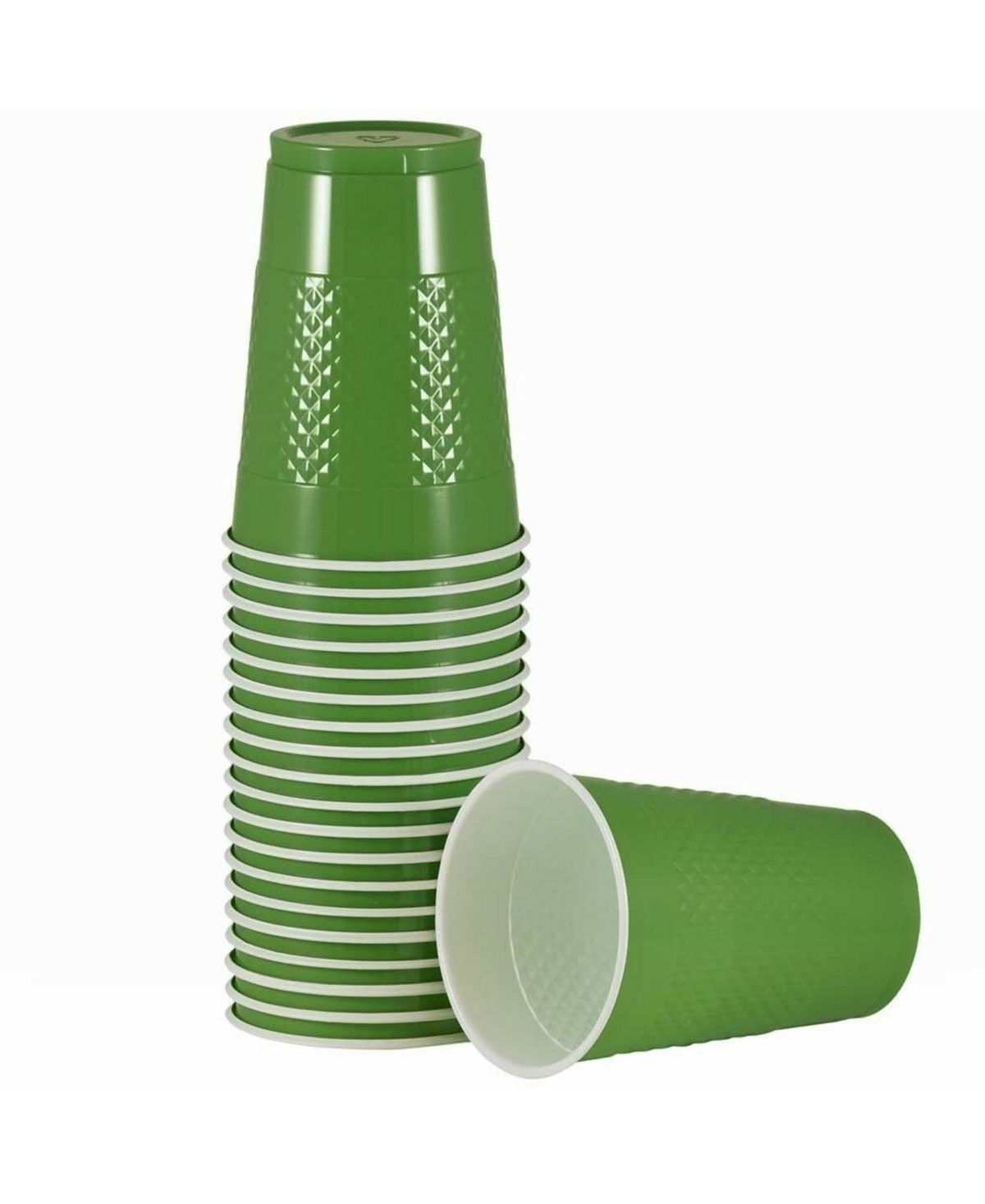 Plastic Party Cups - 16 Ounces - 20 Glasses Per Pack - Green