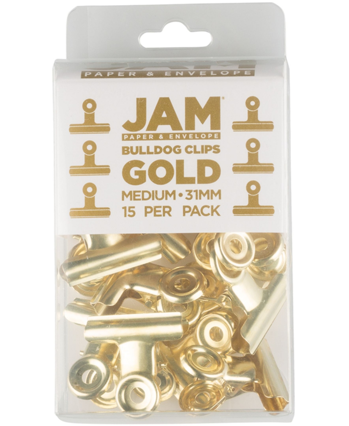 Jam Paper Metal Bulldog Clips In Gold
