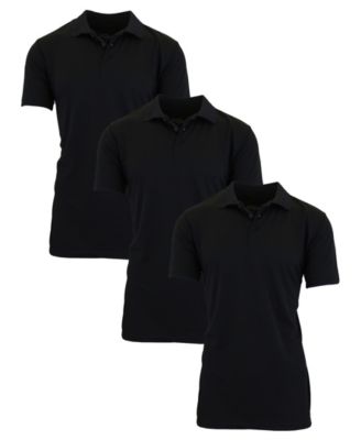 Men's Dry Fit Moisture-Wicking Polo Shirt, Pack of 3