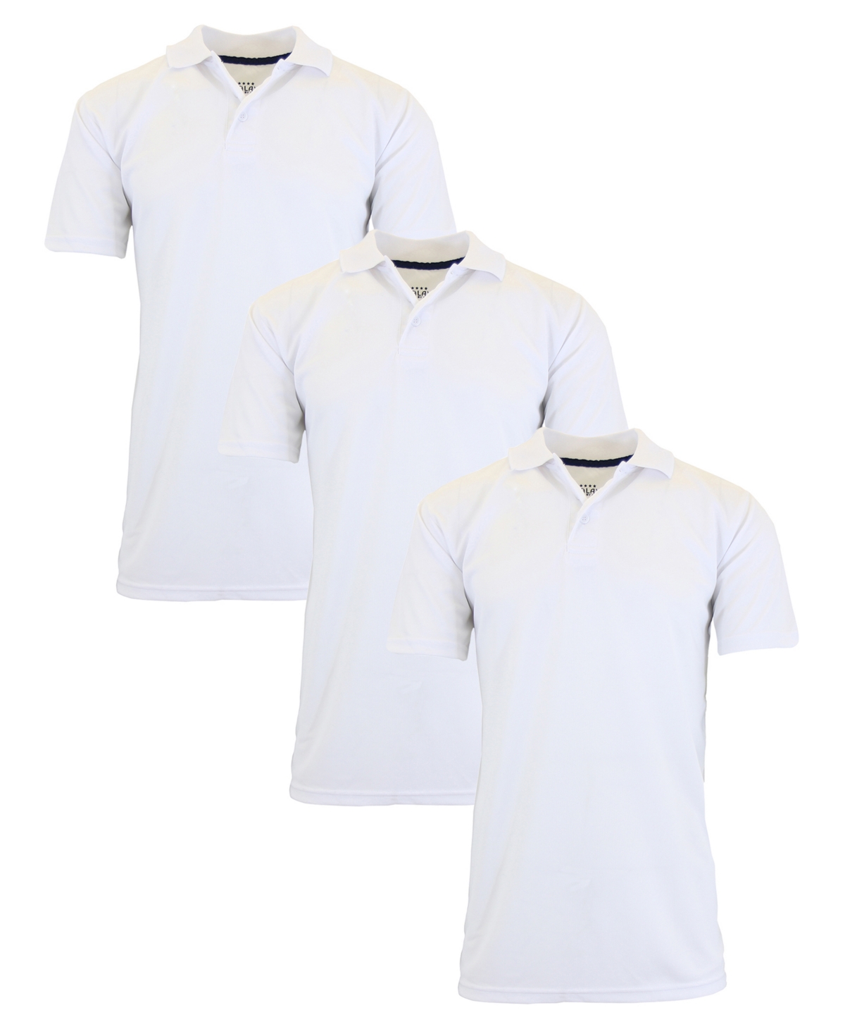 Men's Dry Fit Moisture-Wicking Polo Shirt, Pack of 3 - White