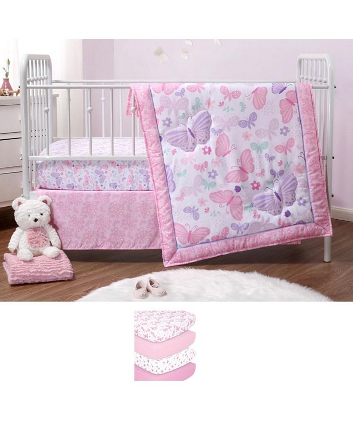 The Peanutshell Pink and Purple Butterfly Song 7 Piece Baby Girl