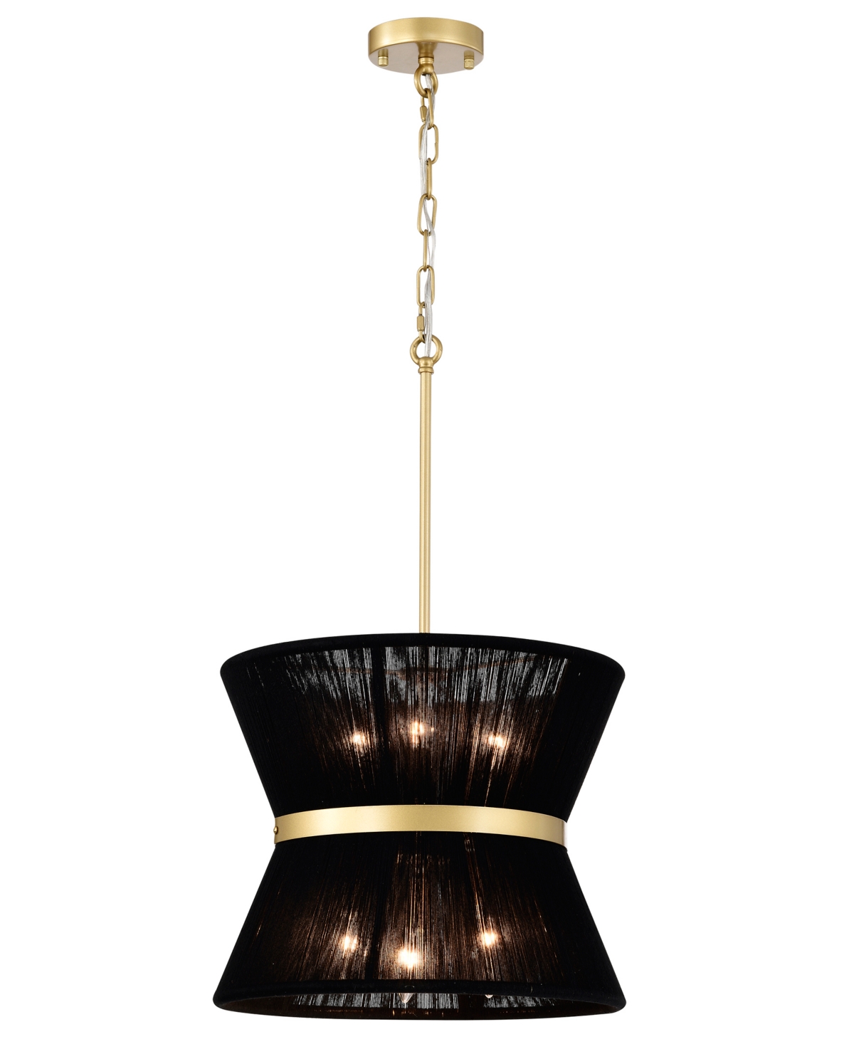 Home Accessories Abra 16" 6-light Indoor Finish Chandelier With Light Kit In Brass And Black Thread