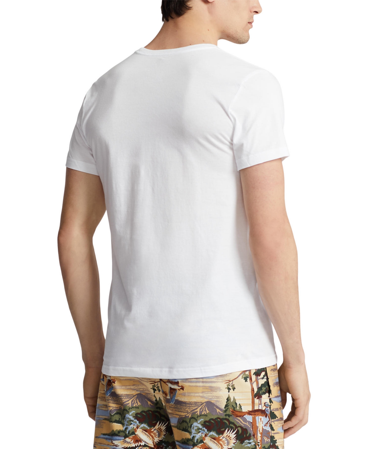 Polo Ralph Lauren Men's 5+1 Free Bonus Pack Classic-Fit Cotton Jersey Crewneck Undershirts - White With Cruise Navy Pp