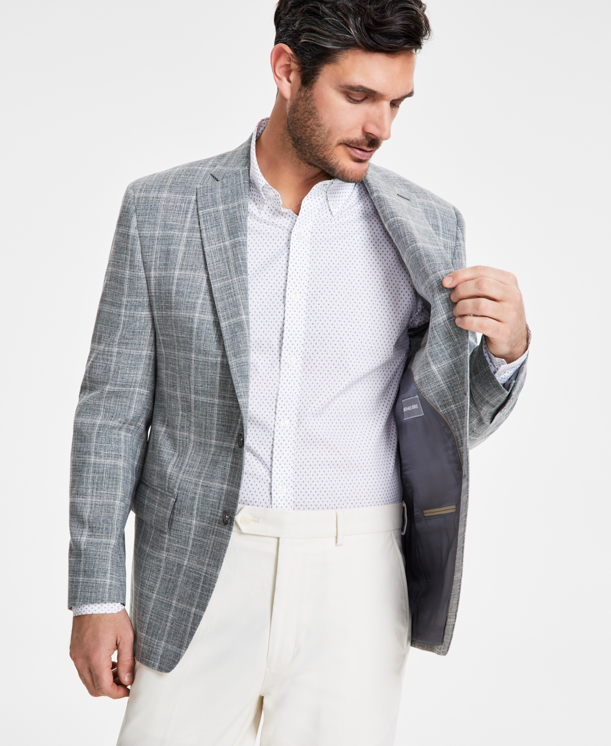 Michael Kors Men's Classic-Fit Windowpane Sport Coat