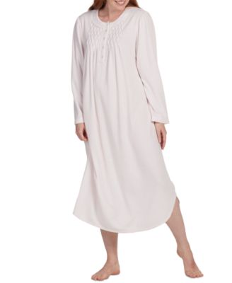 Miss Elaine - Women's Long-Sleeve Pintucked Nightgown