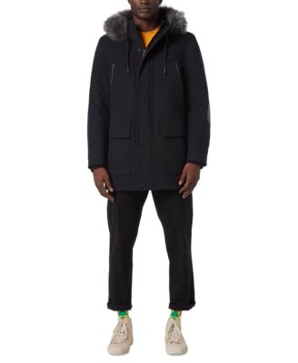 Men's Dawson Hooded Parka with Faux-Leather & Faux-Fur Trim