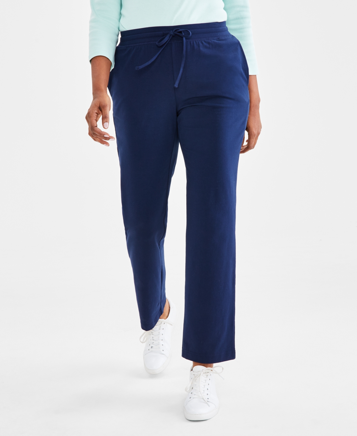 Shop Style & Co Petite Mid-rise Pull-on Pants, Petite & Petite Short, Created For Macy's In Industrial Blue