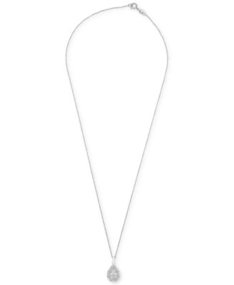 Diamond Teardrop 18" Pendant Necklace (1/4 ct. t.w.) in Sterling Silver, Created for Macy's