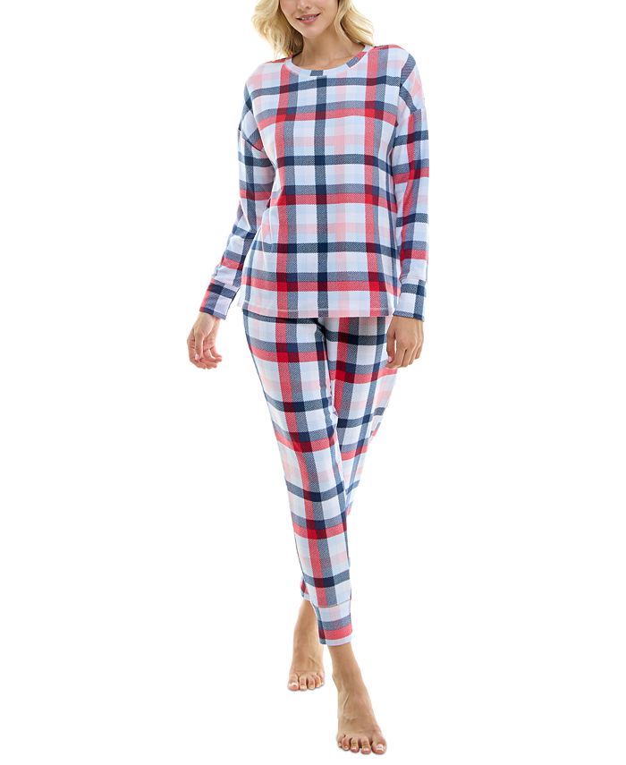 Roudelain Women's 2-Pc. Waffle-Knit Jogger Pajamas Set - Macy's