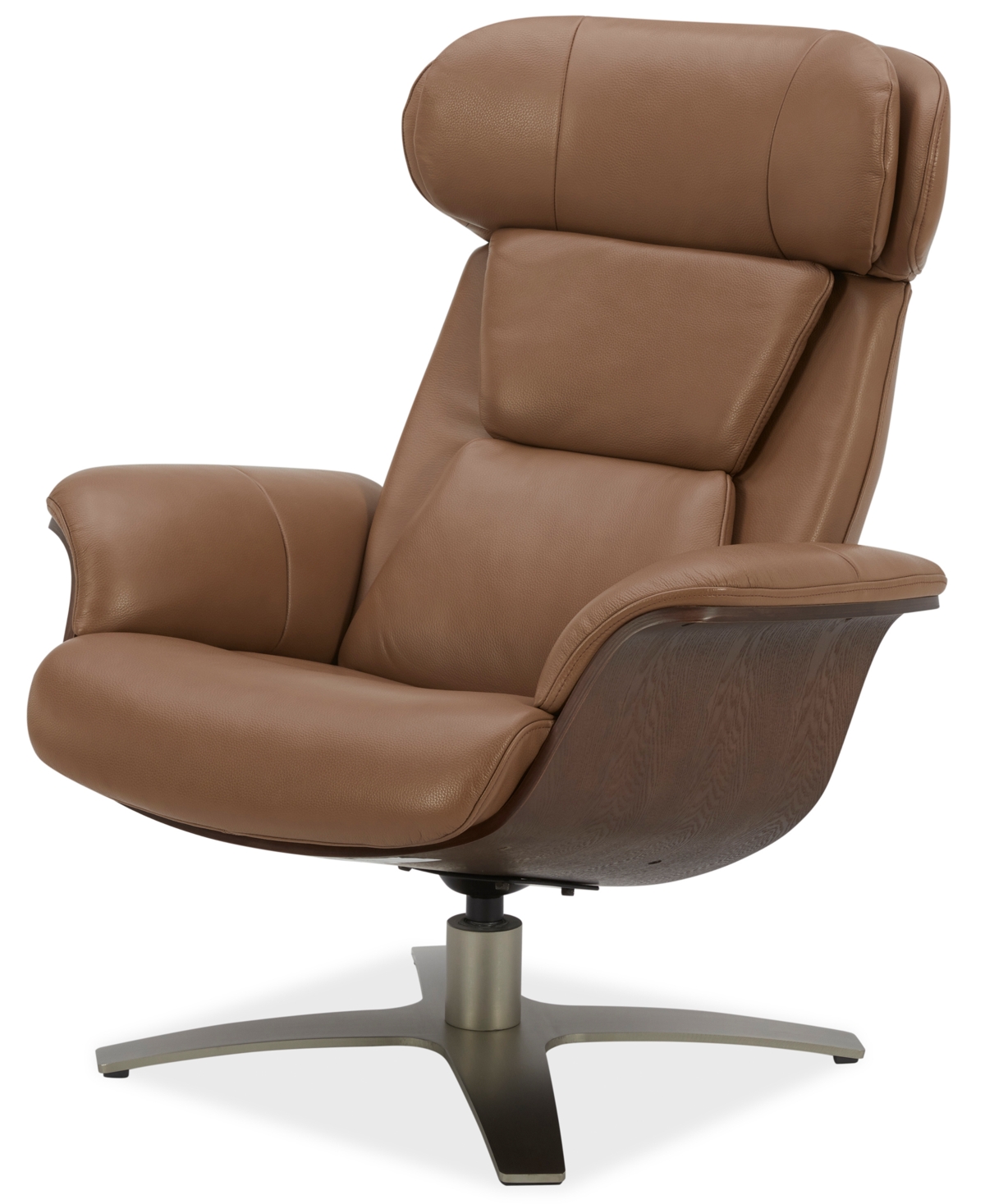 Furniture Janer Leather Swivel Chair, Created For Macy's In Butternut