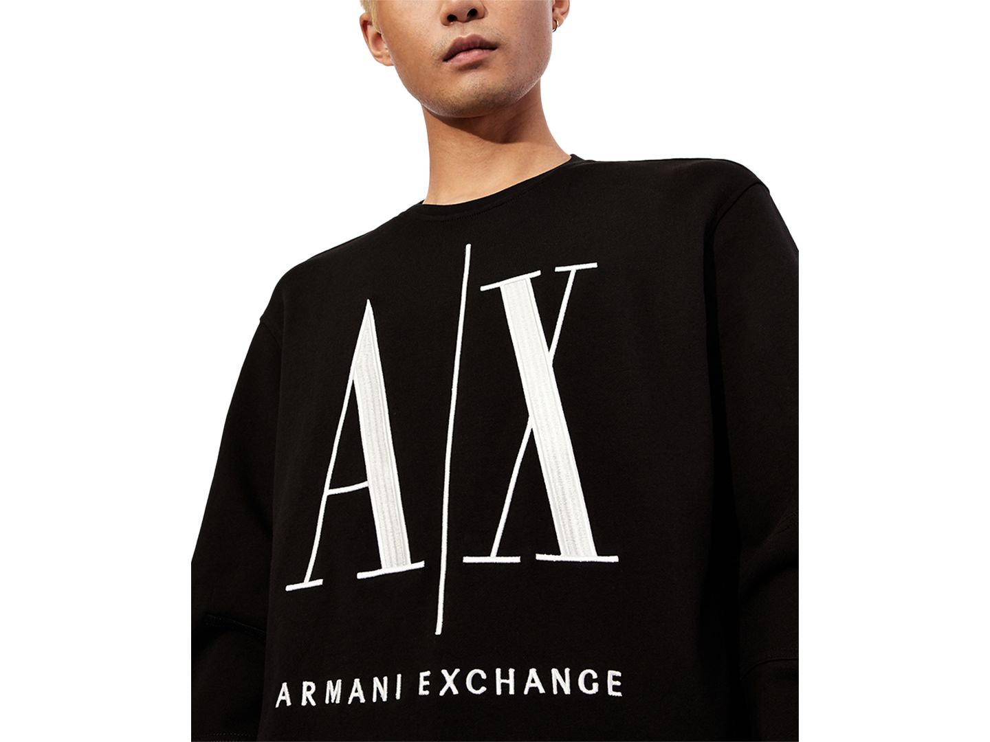 Мужская толстовка A|X Armani Exchange Icon Logo Pullover, цвет: Чёрный — фото 1