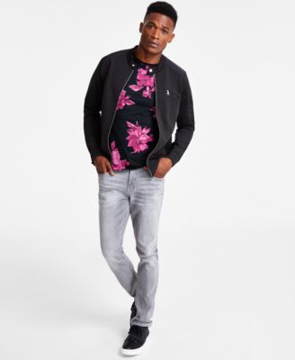 Inc International Concepts Mens Wilson Moto Jacket Brendan Short Sleeve T Shirt Skinny Fit Jeans Created For Macys In Deep Black