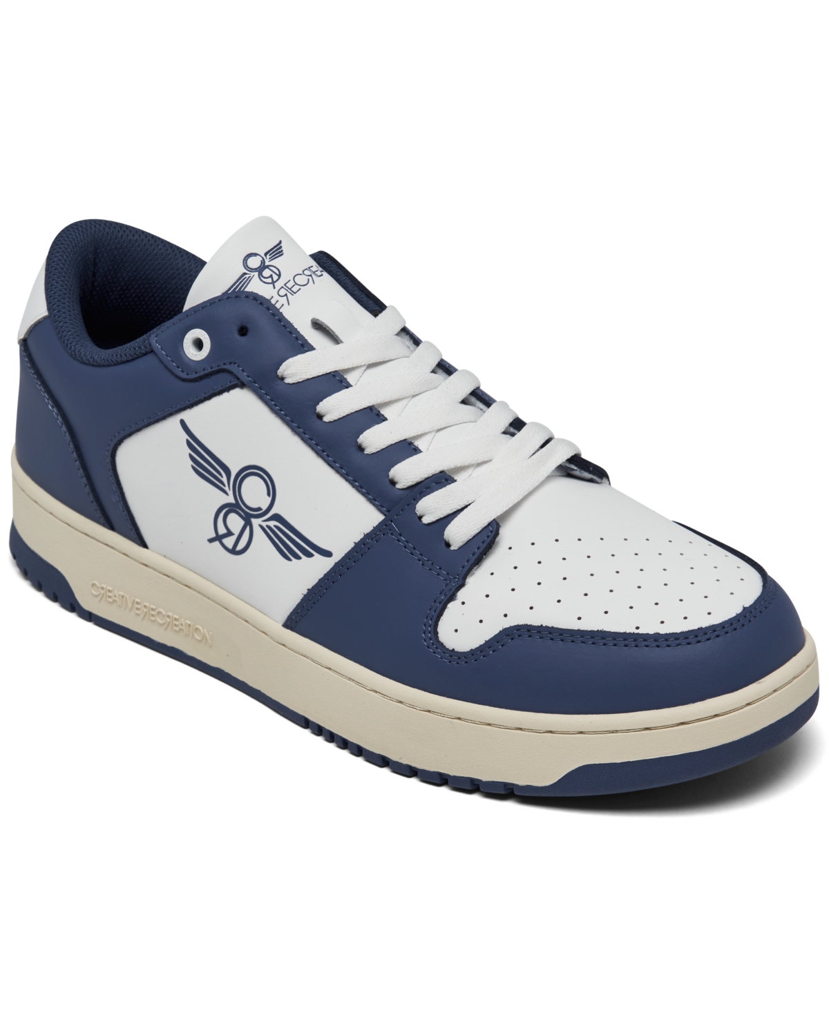 Men's Dion Low Casual Sneakers from Finish Line - Navy, White