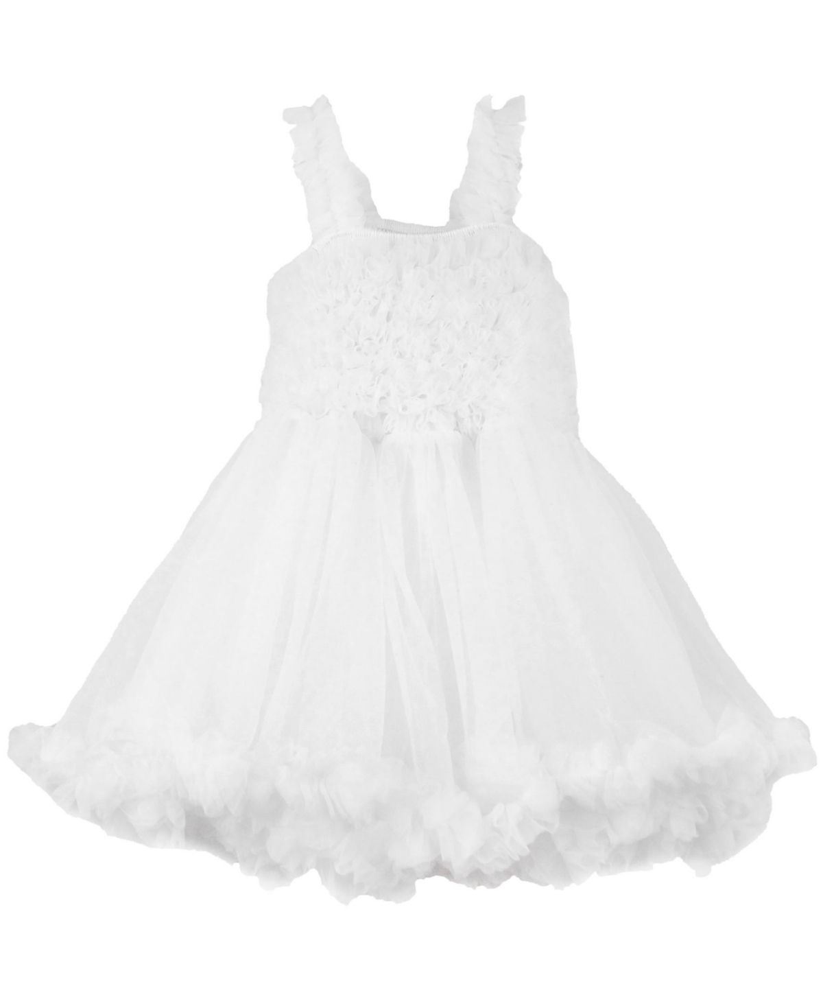 Rufflebutts Toddler Girls Tulle Sleeveless Princess Petti Dress In White