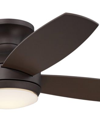 52" Casa Elite Mid Century Modern Indoor Ceiling Fan 4 Blade LED Light Remote Control Oil Rubbed Bronze Finish Hugger