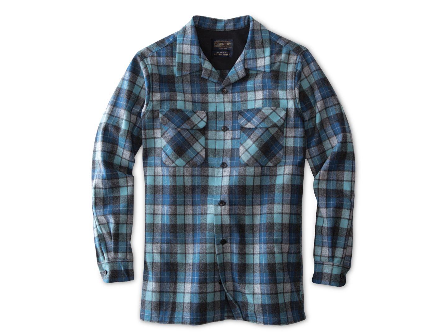 Мужская рубашка Pendleton Original Board Plaid, цвет: Синий клетчатый — фото 8