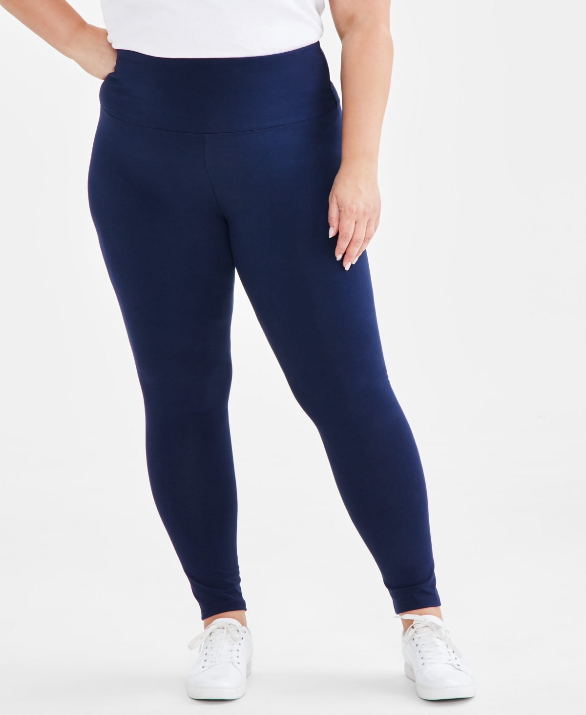 Shop Style & Co Plus Size High Rise Leggings, Created For Macy's In Industrial Blue